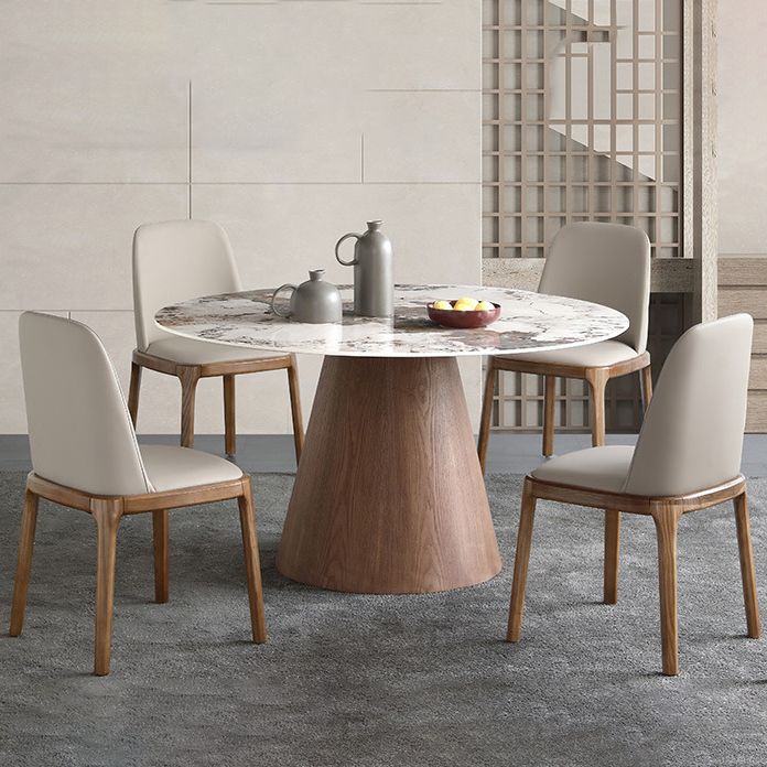 Modern 1/4/5/7 Pieces Dining Sintered Stone Dining Table Set for Kitchen with Wood Legs