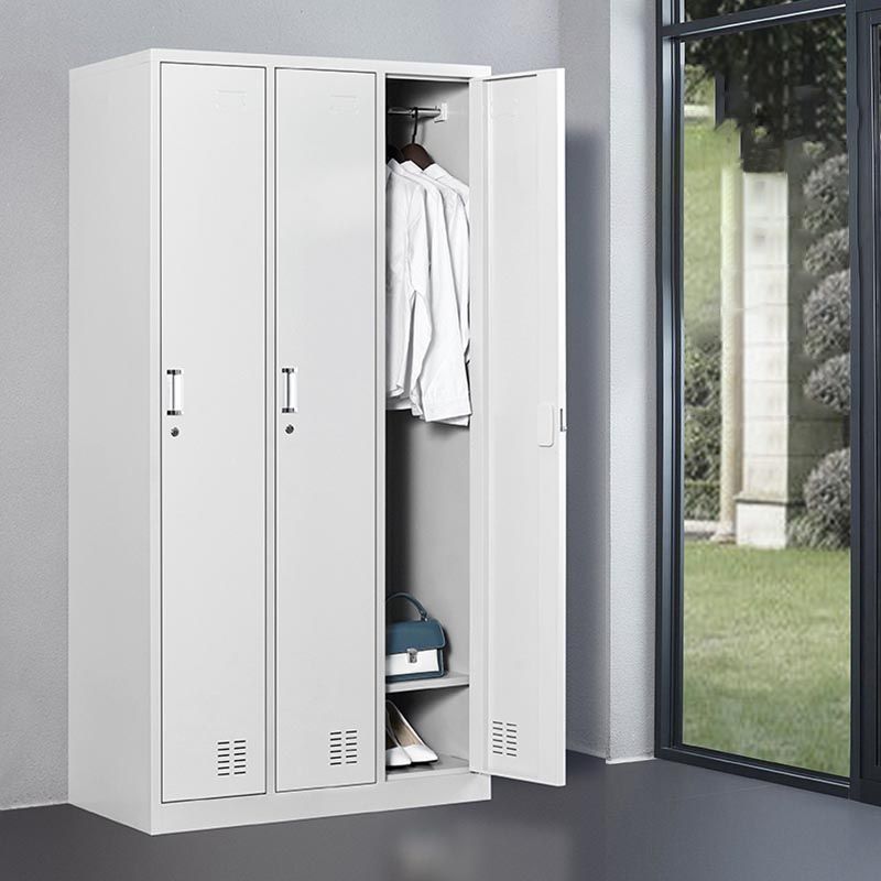 Grey Wardrobe Armoire Metal Contemporary Wardrobe Cabinet for Home