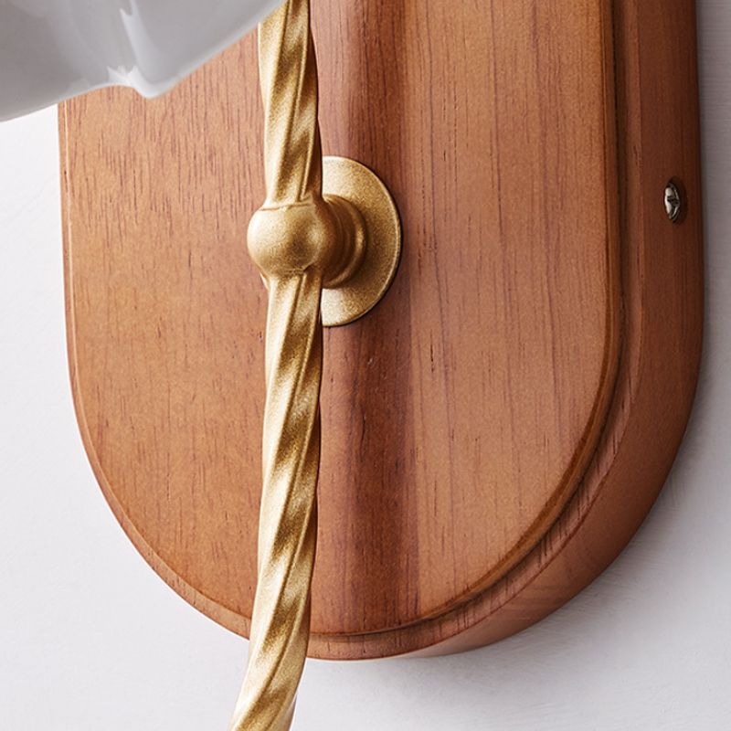 Ceramics Shade Wall Lamp Modern Style White Shape Wall Mounted Lighting for Bedroom