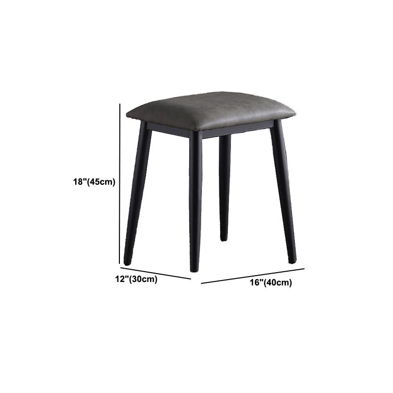 Contemporary Stone Makeup Dressing Table 33.5" H 2 Drawers Vanity Table in Black