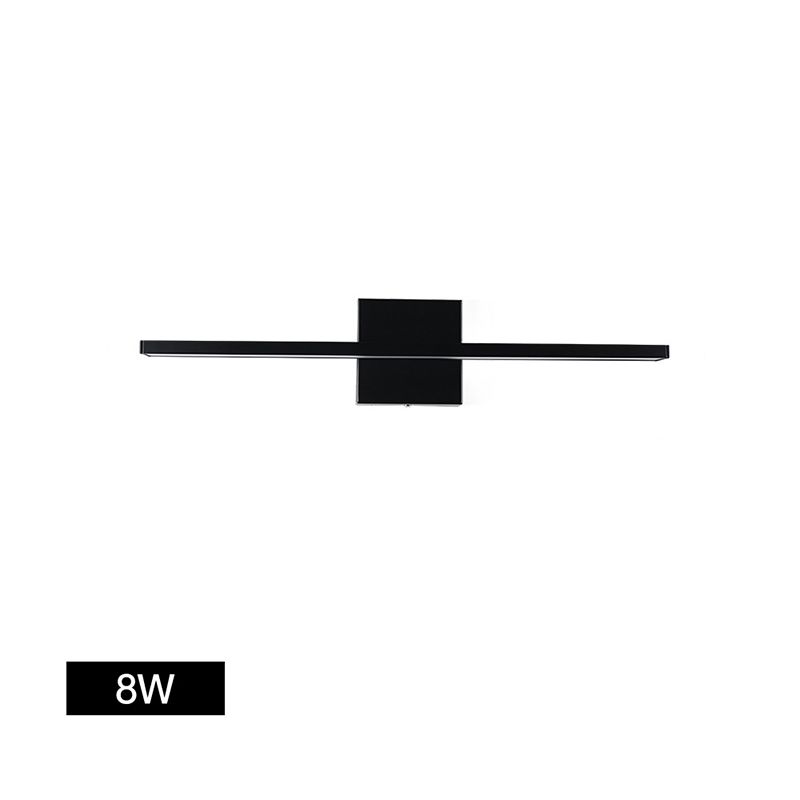 1-licht lineaire wandwandeling moderne eenvoudige stijl spiegelmuurverlichting in zwart