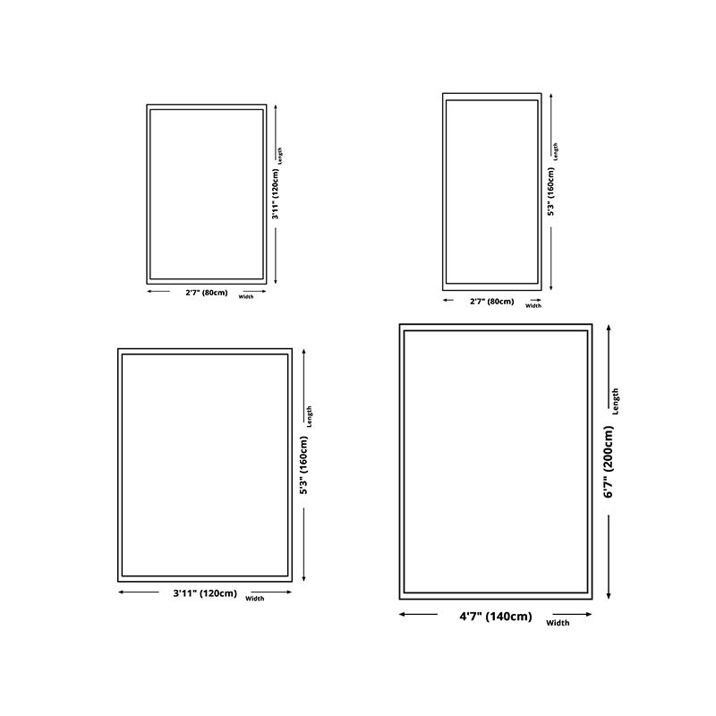 White Abstract Pattern Rug Polyester Simple Rug Washable Rug for Living Room