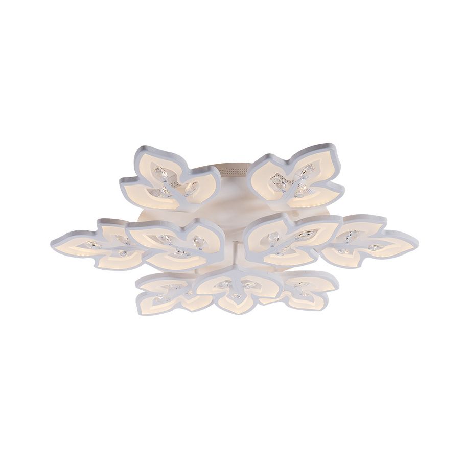 Lámpara de techo de restaurante de oficina acrílico moderno elegante con iluminación cálida/blanca LED Semi Flush Light in White