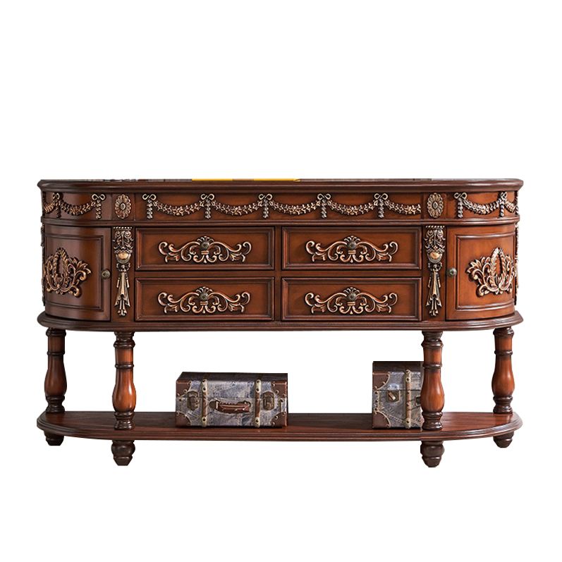 Victoria Half Moon Console Table Wood Console Sofa Table for Hall