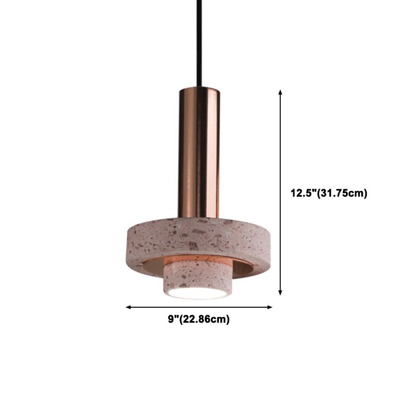 Luce cilindrica a sospensione cilindrica di pietra Light a 1 luce moderna di ciondolo commerciale a sospensione