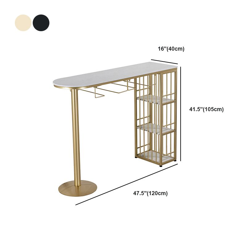 Glam Style Bar Table 1/3 Pieces Faux Marble Counter Table with Upholstered Stools