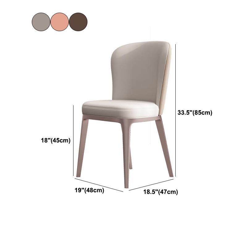 Contemporary Metal Dining Chair Parsons Furniture in Matte Finish for Home