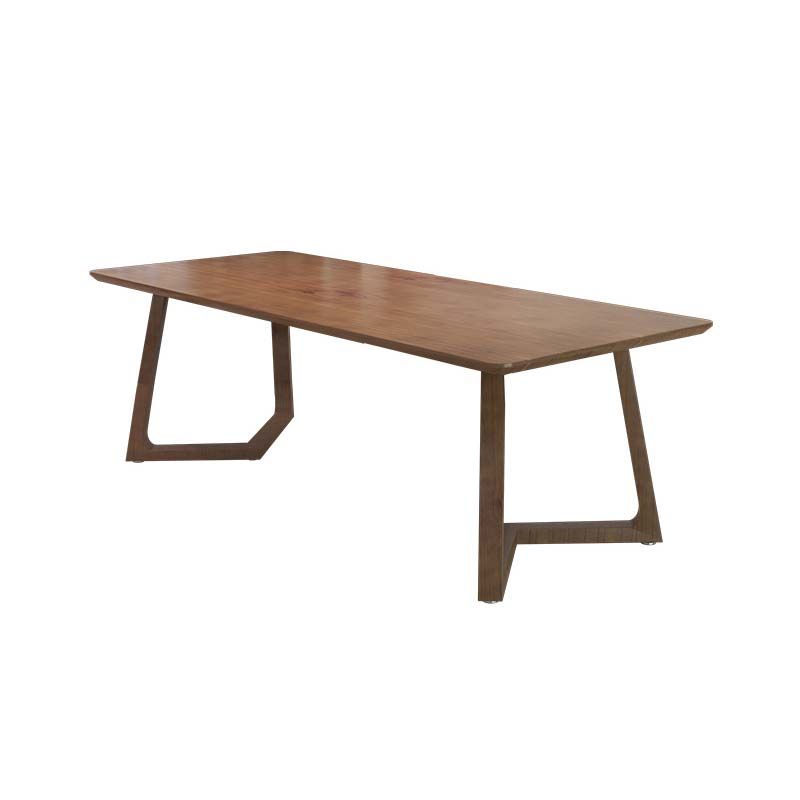 Pine Wood Top Dining Table Traditional Luxury Rectangle Table with Sled Base