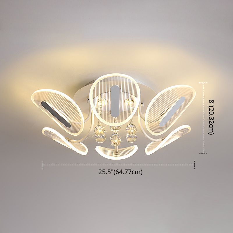 Radial Flush Mount Ceiling Light Contemporary Metal Ceiling Light Fixtures for Bedroom