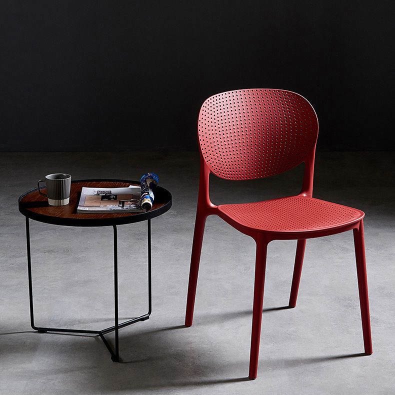 Modern Plastic Open Back Side Chair 32"H Acrylic Dining Chair for Restaurant Bedroom