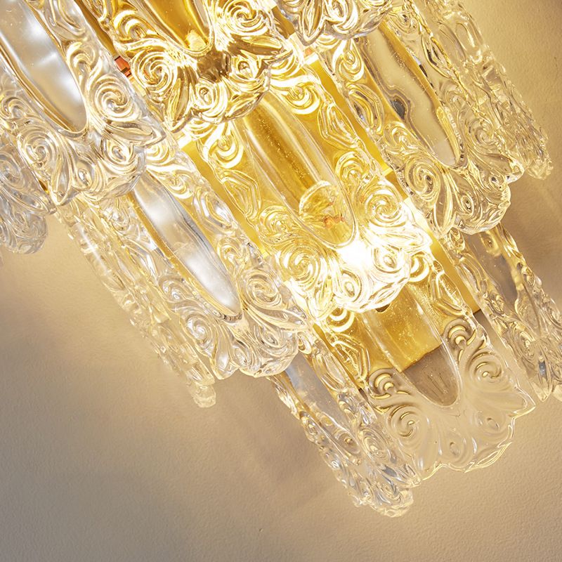 Multiple-Light Geometric Wall Light Fixture Modern Crystal Wall Sconce Light