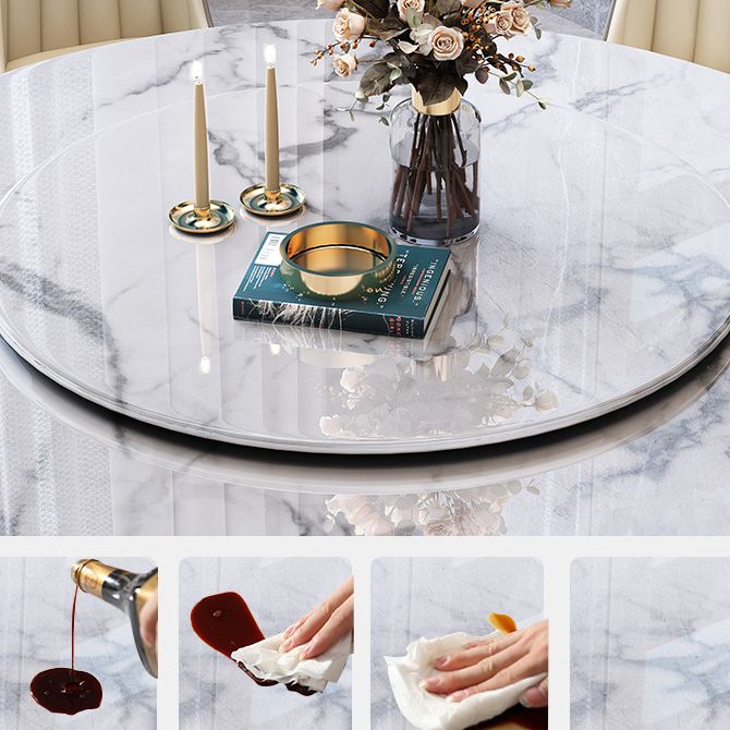 Contemporary Sintered Stone Top Dinette Set with Round Table Dining Room Set for Dining Room