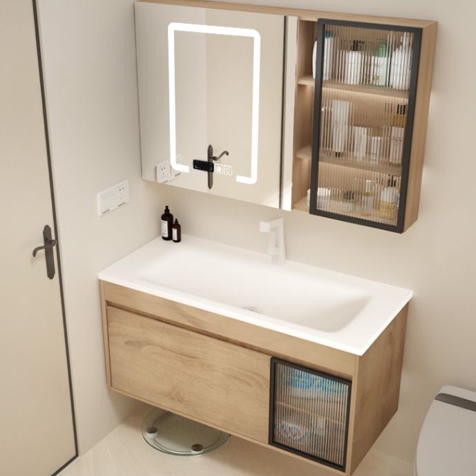 Modern Bathroom Sink Rectangular Wall Mount Bathroom Sink (Not Including Faucet)