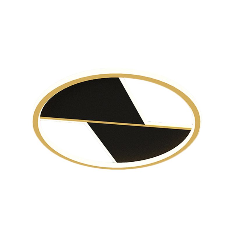 16"/19.5" W Black Splicing Flush Lamp Modernist LED Metal Ceiling Mounted Light Fixture for Bedroom