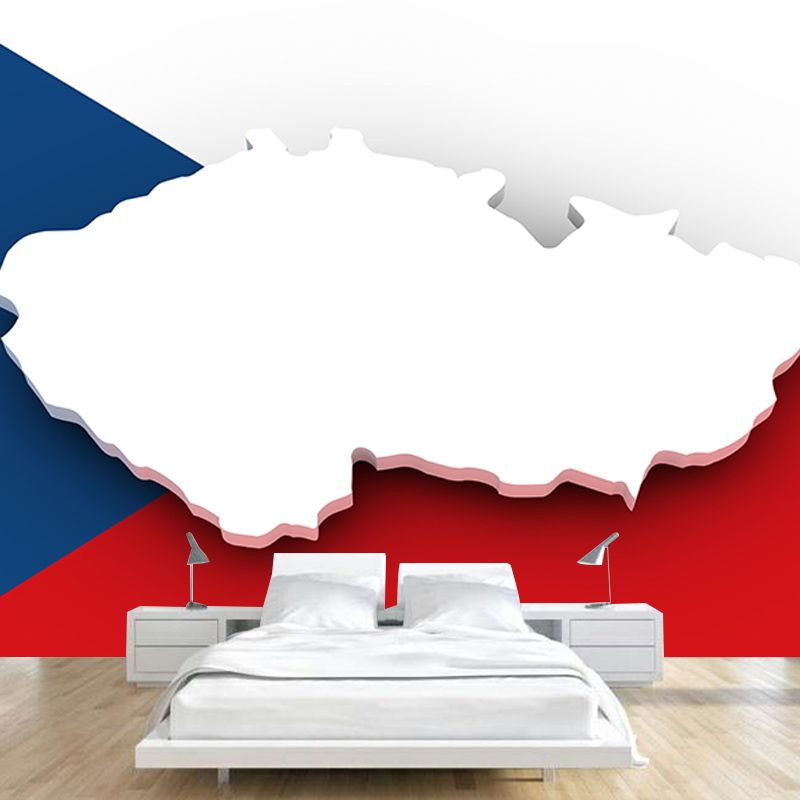 Map Mural Horizontal Illustration Decorative Environment Friendly for Home