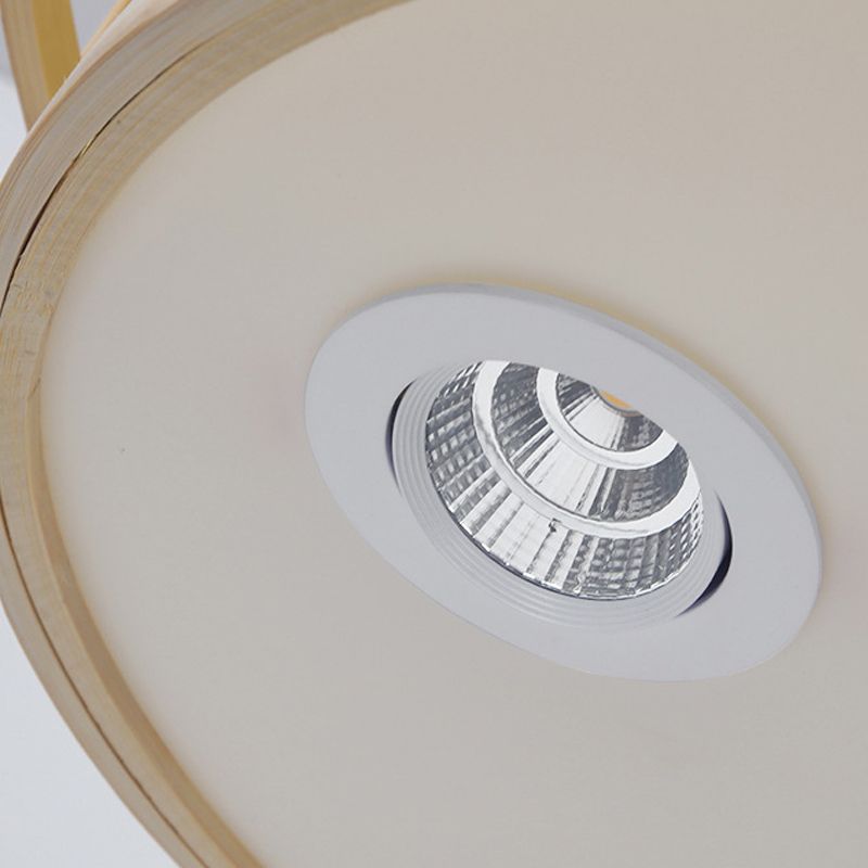 Chinesische Zylinderdecke Anhänger Leichte Bambus -Hängelampe für Teeberzimmer