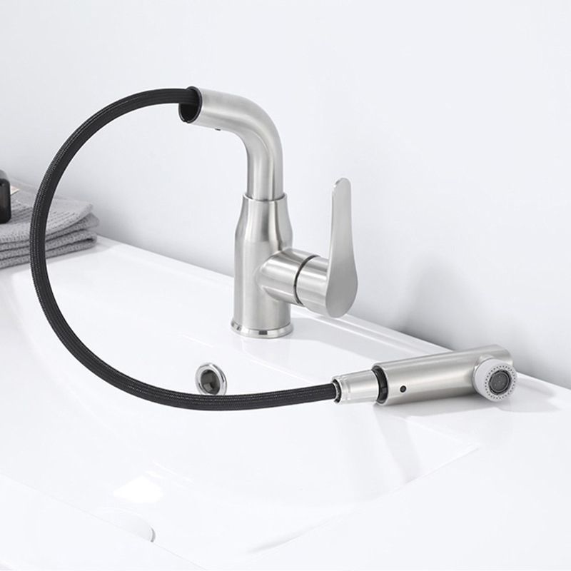 Modern 1-Handle Bathroom Sink Faucet Circular Vessel Sink Faucet Stainless Steel