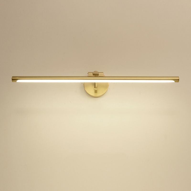 Modern Minimalist Style Linear Wall Mounted Vanity Lights Copper Wall Mounted Light Fixture in Gold Finish