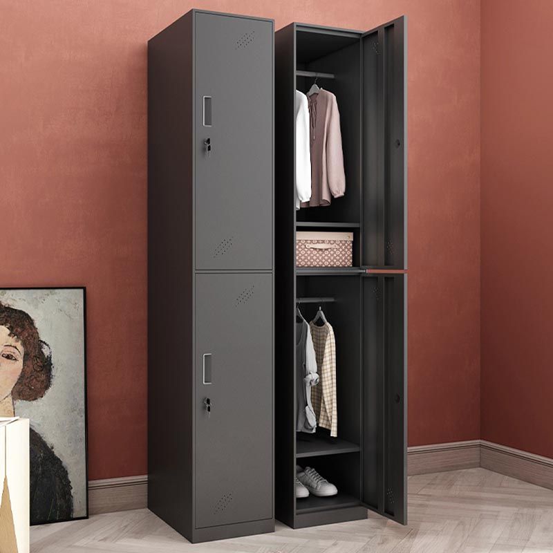 Steel Black Storage Cabinet with Hinged Door Contemporary Indoor Cabinet