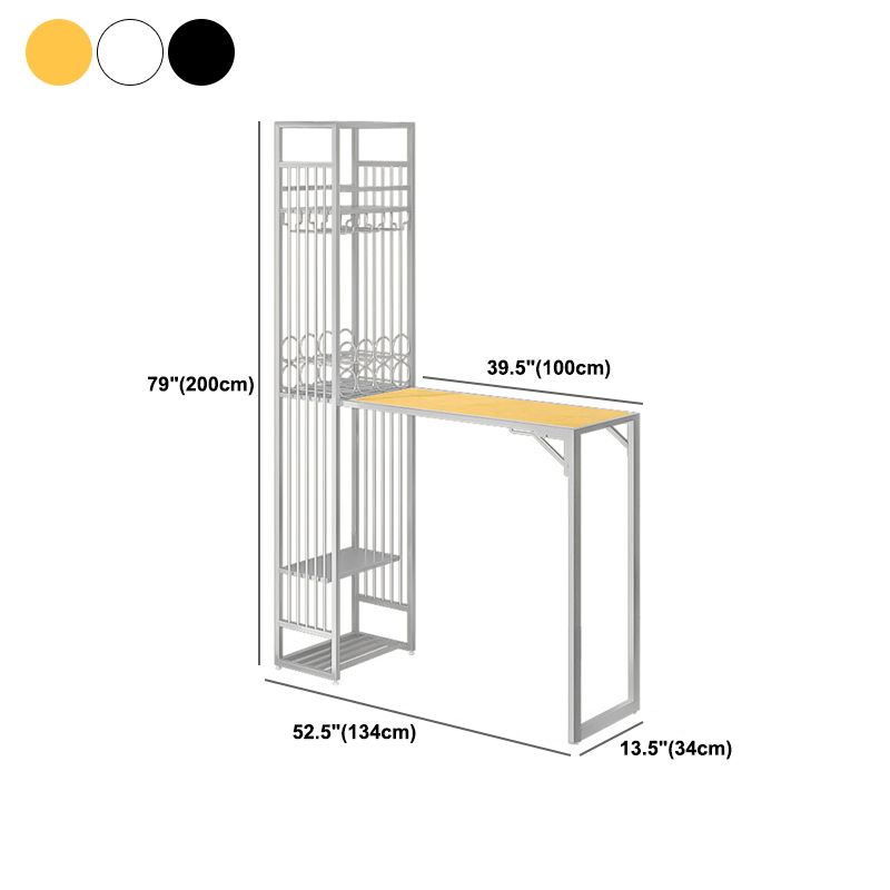 Glam Folding Bar Table Set 1/2 Pcs Bar Table and Bar Stools with Metal Frame