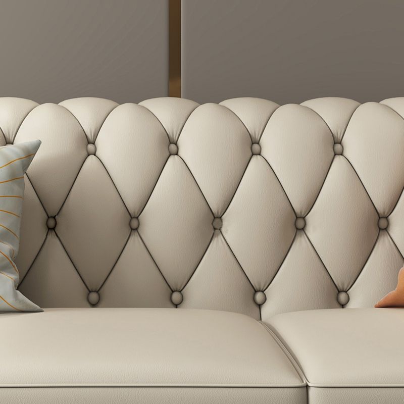 33"W Mid Century Modern Sofa Bed Rolled Arm Cushions Sofa with Pillows