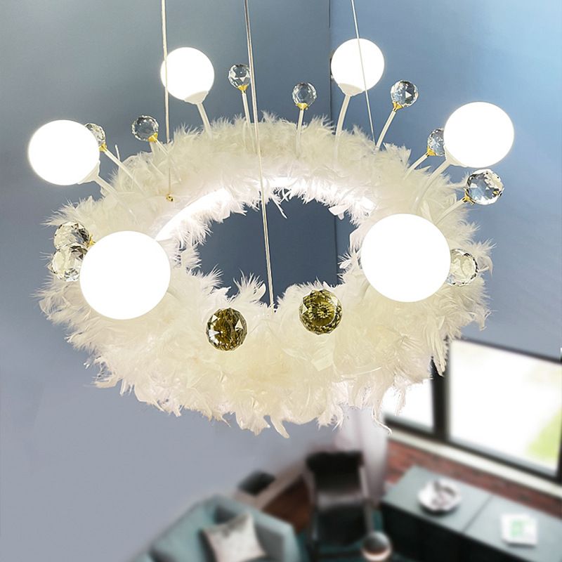 Multi-lights ring plafond hanglampen moderne stijl veer kroonluchter verlichting