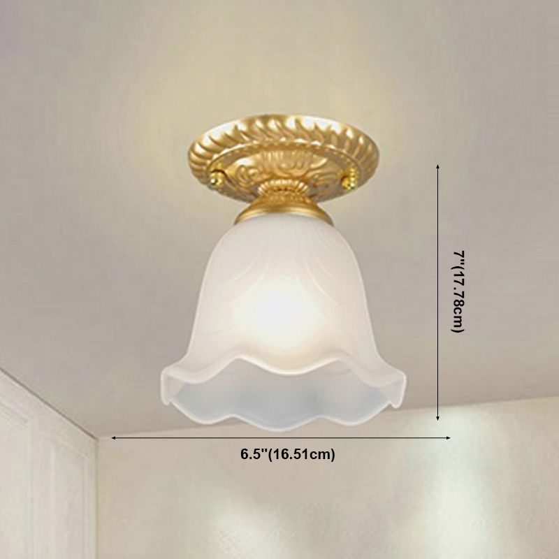 Household Ceiling Lamp Modern Flush Mount Light Fixture with Glass Shade