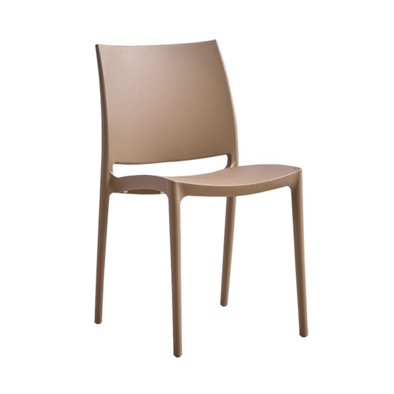 Contemporary Style Dining Chairs Plastic Armless Side Chairs for Kitchen