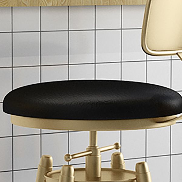 Glam Liftable Rotatable Counter Stool Iron Cafe Bar Stool with Cushion and Pedal