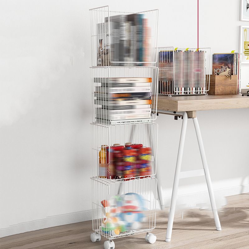 Modern Geometric Bookcase Metal Closed Back Bookcase for Home Office