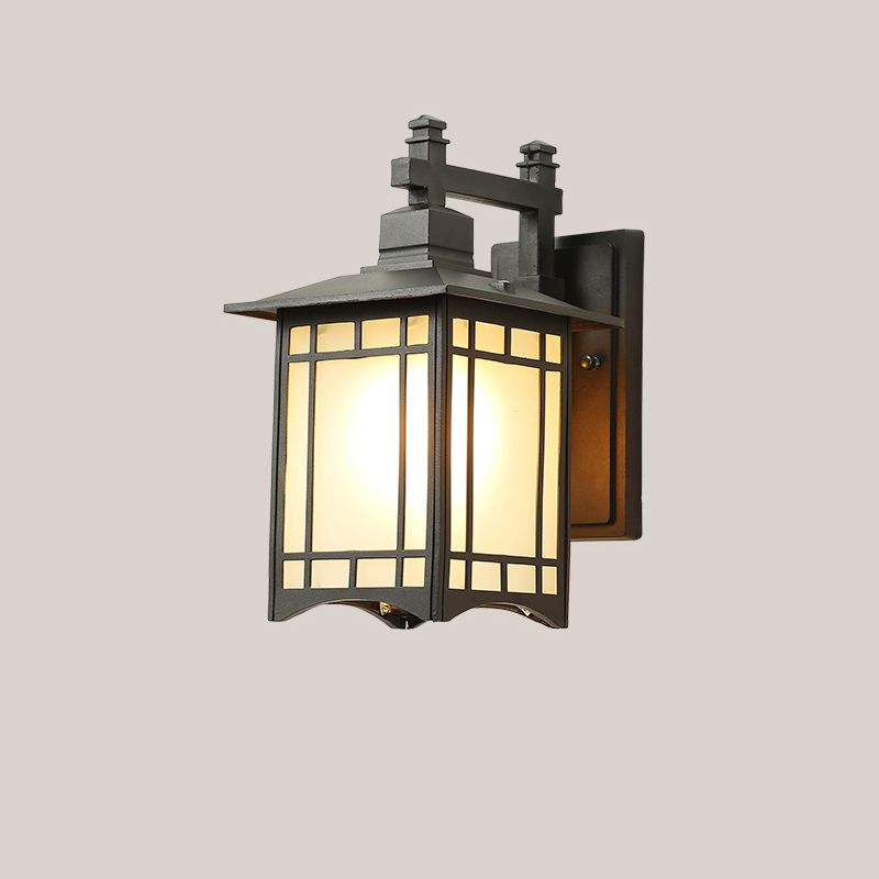 1-Light Rectangular  Wall Sconce Modern Simple Style Glass Wall Lighting in Gold