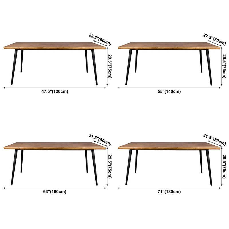Modern Solid Wood Kitchen Dining Table Standard Rectangle Dining Table with 4 Legs Base