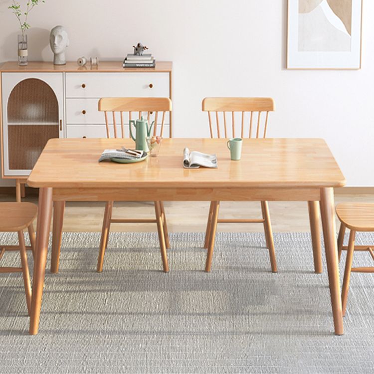 Modern Wood Dining Table Set of 5/7 with Rectangle Table Dining Set with Winsor Chairs