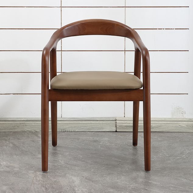 Modern Wood Base Indoor Chair 23''Wide Open Back Dining Side Chair with 4 Legs for Restaurant