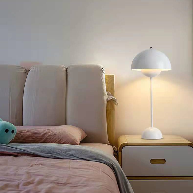 1 lampes de table de nuit à dôme léger lampe de table en métal de style moderne