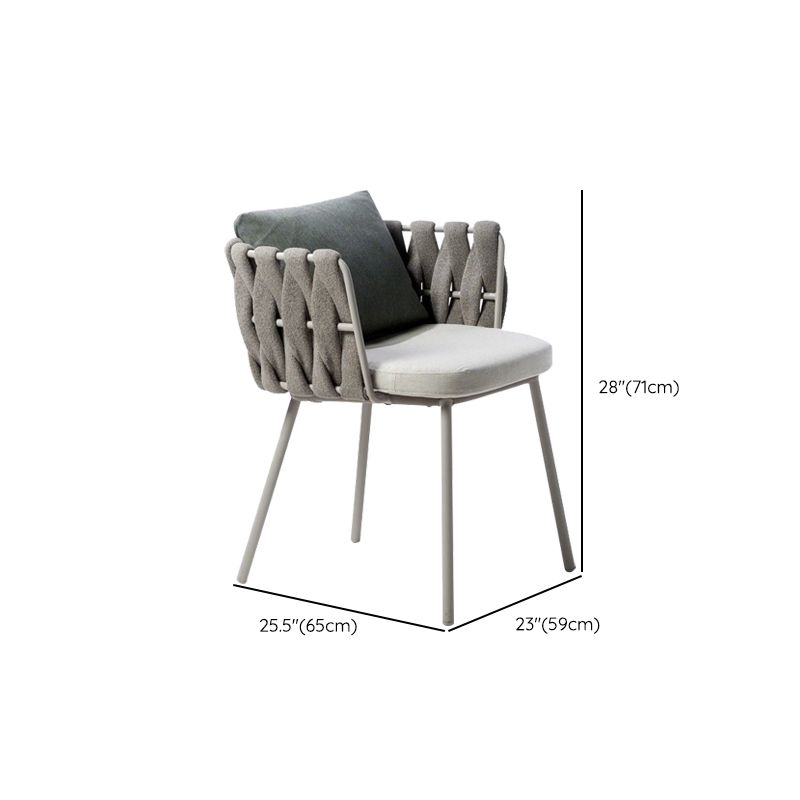 Tropical Grey Patio Dining Chair with Aluminum Base Dining Chairs