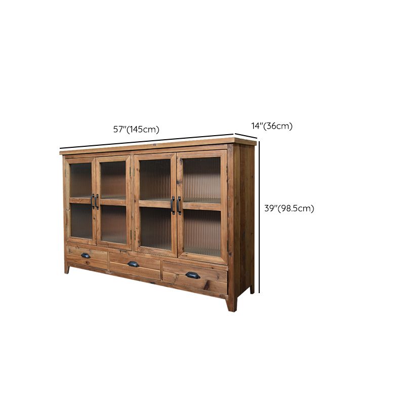 Traditional Old Style Solid Wood Display Cabinet for Living Room