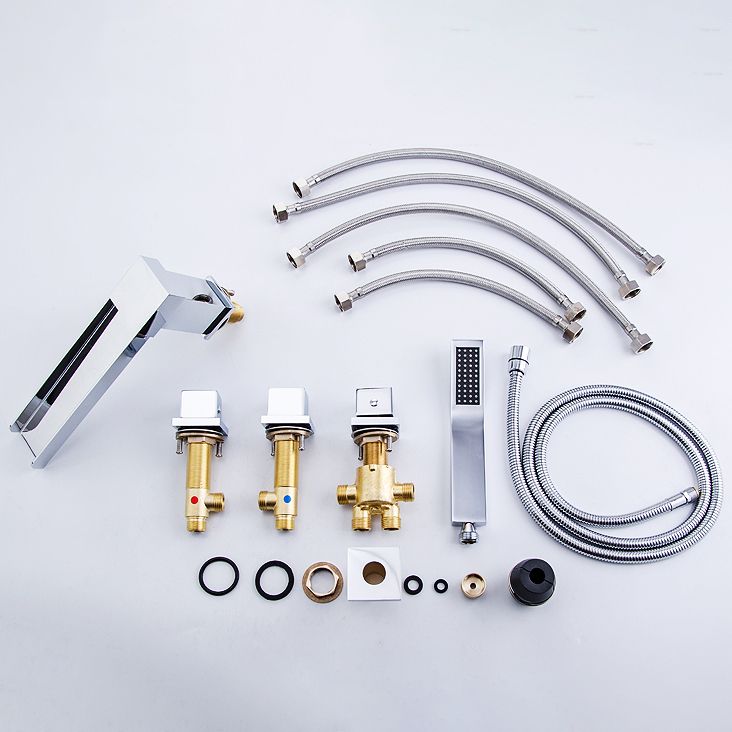Deck Mounted Bathroom Faucet Modern Style Copper Bathroom Faucet