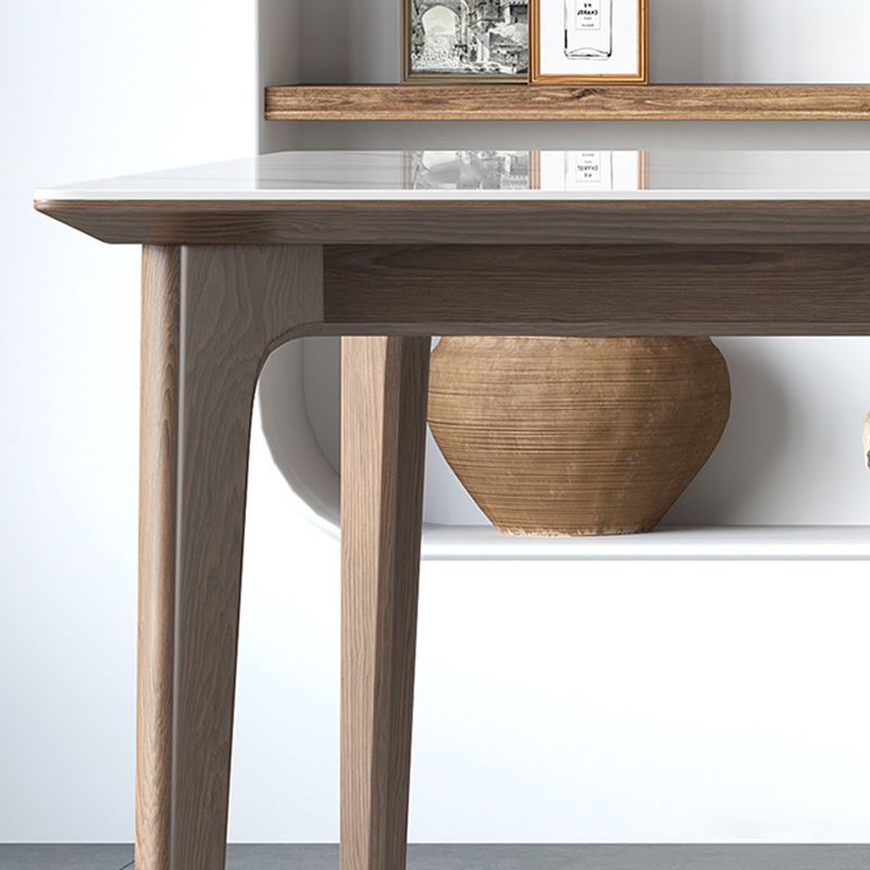 Mid-Century Dining Room Table Rectangle Stone Dinette Table for Dining Room