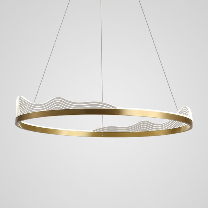 Modern Luxury Style Orbicular Pendant Lighting Fixtures Metal Hanging Light Kit for Living Room