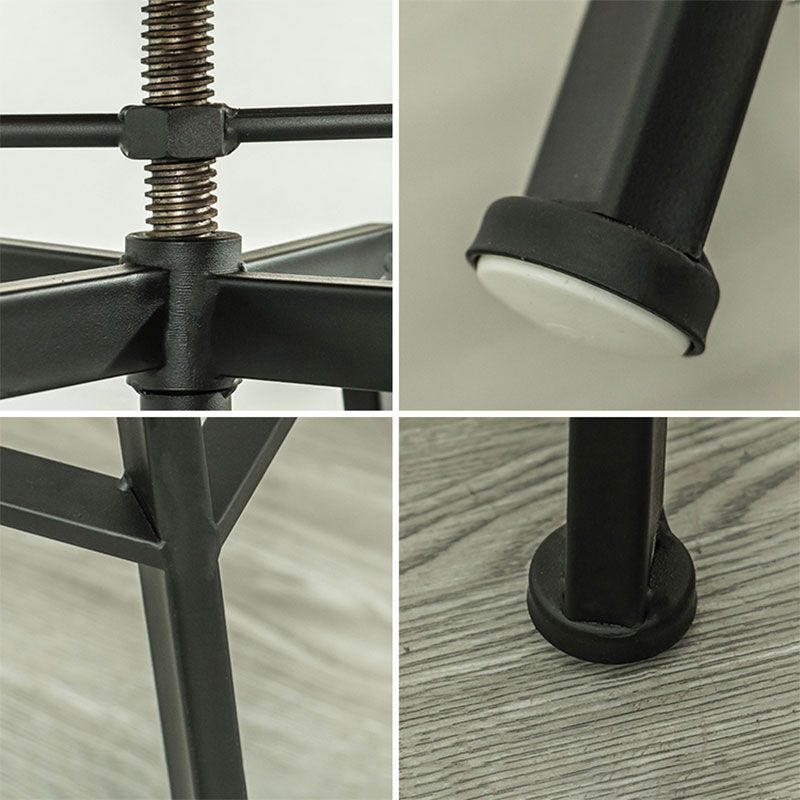 Armless Rotatable Bar Chair Modern Round Seat Bar Stool with Metal Footrest