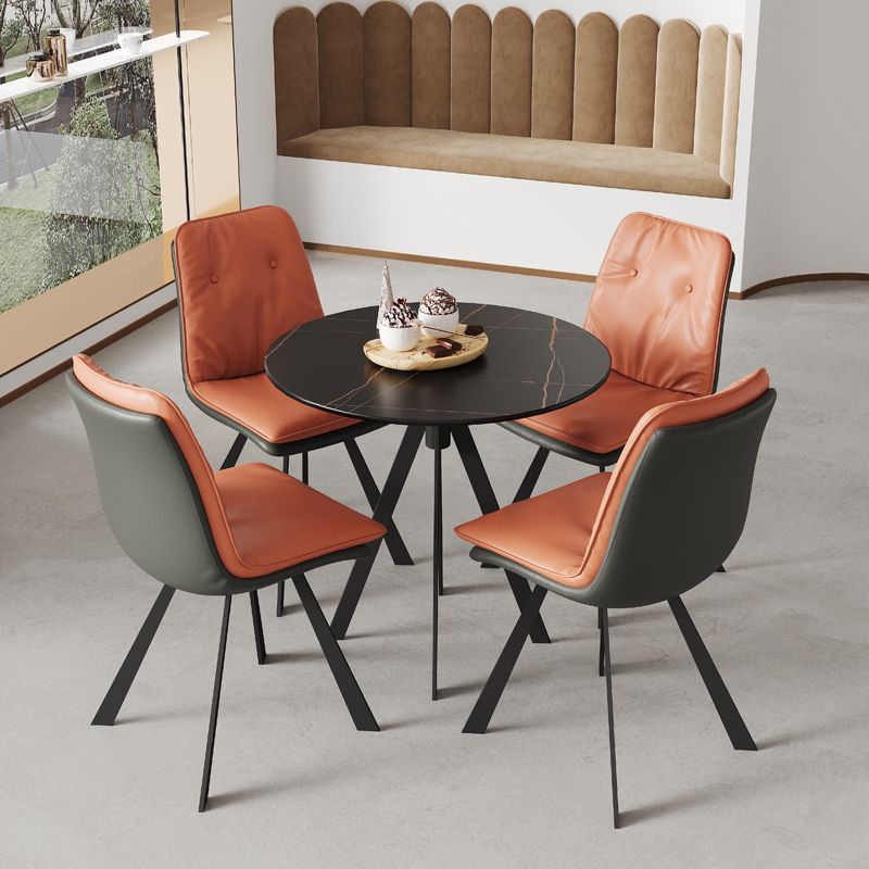 Zweifarbiger Esstisch aus gesintertem Stein, moderner Tisch mit 4 Beinen für das Esszimmer