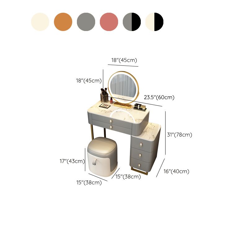 Contemporary Make-up Vanity with 5 Storage Drawers for Bedroom