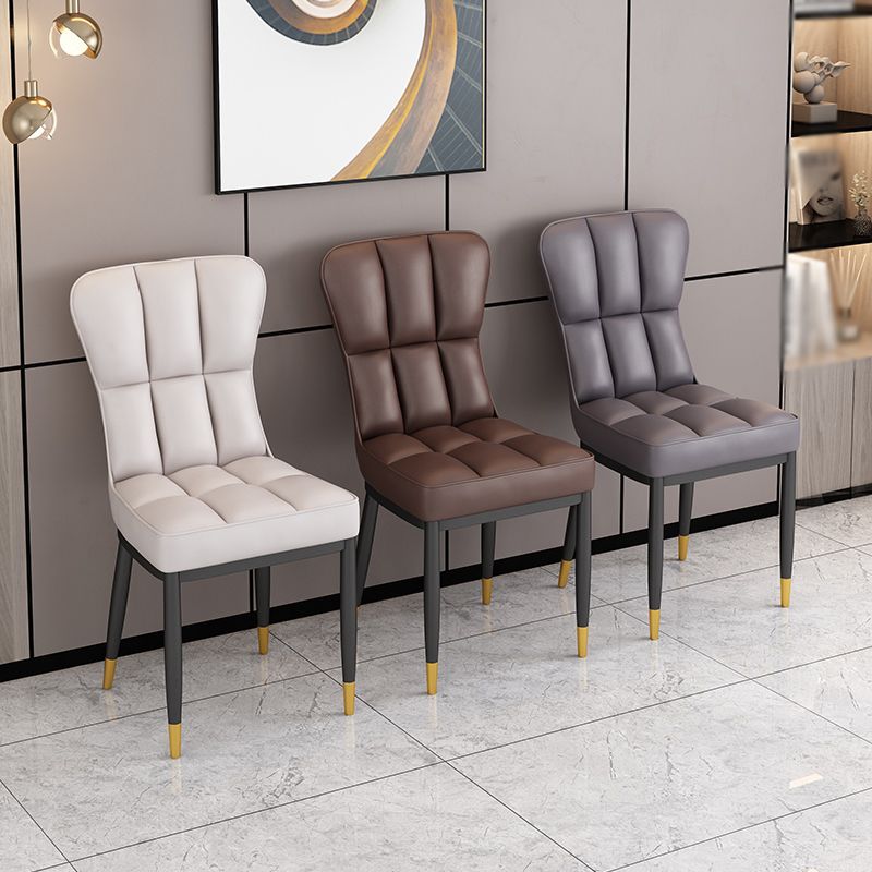 Chaise d'appoint de salle à manger moderne en métal, avec coussin de couleur, chaises Parsons pour la maison
