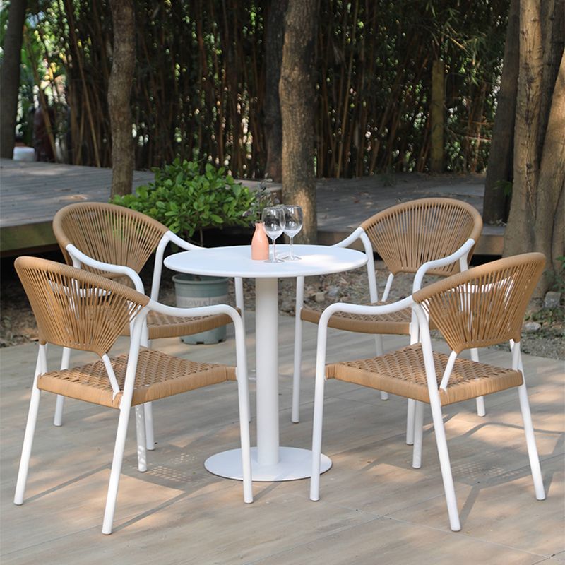 Tropical with Arm Dining Armchair Open Back Patio Dining Armchair