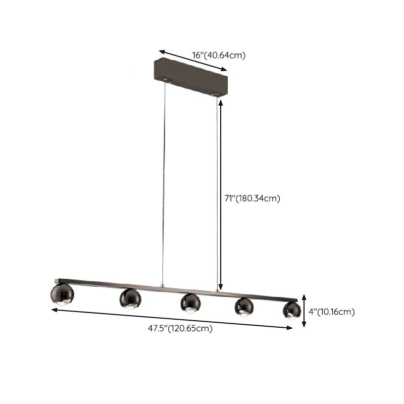 Modern Hanging Light Molecule Island Light Fixture in Black for Dining Room