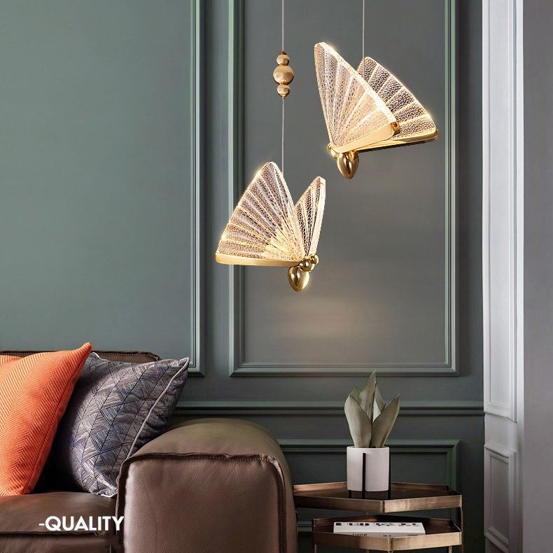 8.6 "brede acryl vlinder hangend licht leuntstijl eenvoud verlichtingsarmatuur voor coffeeshop restaurant