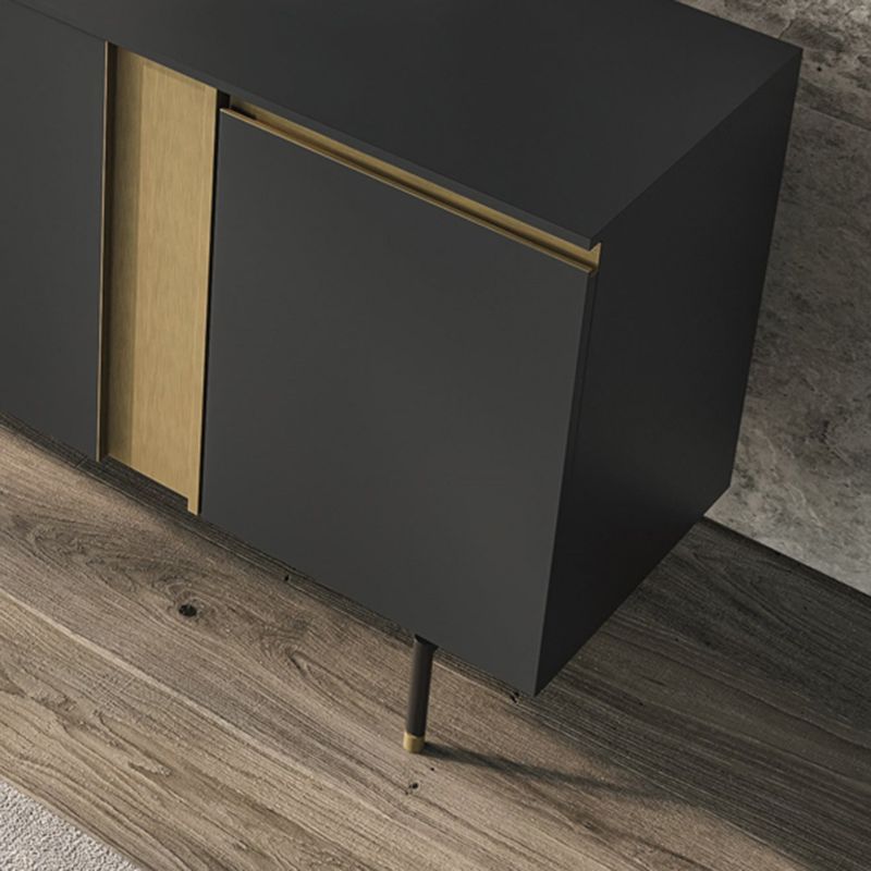 Standard Cabinet Metal and Solid Wood Accent Cabinet with Doors