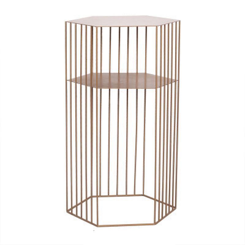 Black/white/gold Geometric Top Side Table Ironcraft Frame End Table