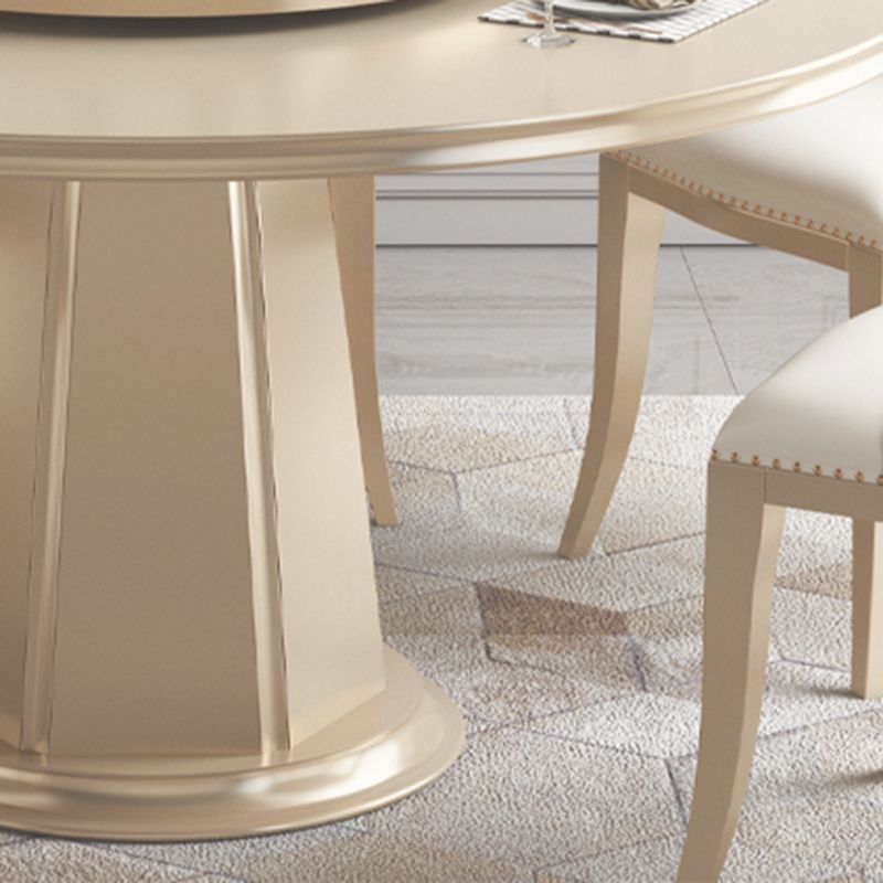 Contemporary 1/2/5/6/7 Pieces Furniture Round Solid Wood Dining Set in Brown